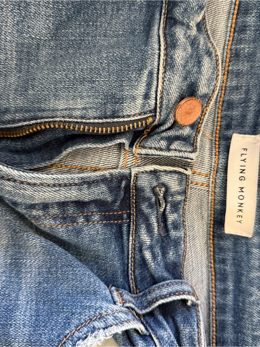 Flying Monkey Distressed Light Blue Ankle Jeans